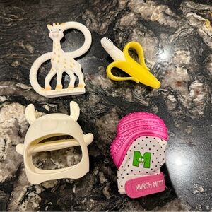 Baby Teething Toys Set with Mitt